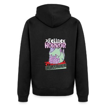 Zombie Cat Undead Kitty Horror Meow Creepy - Unisex Premium Organic Zip Hoodie - black - Back - Nico (187cm)
