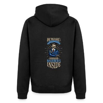 Horreur Spooky Coiffeur Coiffeur Cheveux - Veste à capuche bio Premium Unisexe - noir - Dos - Nico (187cm)