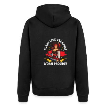 Pirate Pirate Ship Woman Pirate Captain - Unisex Premium Organic Zip Hoodie - black - Back - Nico (187cm)