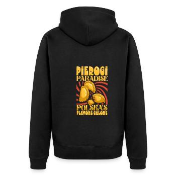 Pierogi Polish Food Polish heritage Polska Food - Unisex Premium Bio Zip Hoodie - Schwarz - Hinten - Nico (187cm)