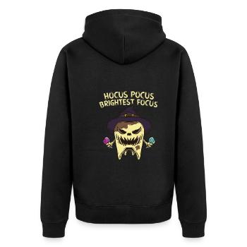 Creepy Halloween teeth creepy - Unisex Premium Organic Zip Hoodie - black - Back - Nico (187cm)