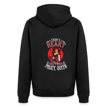 Pirate Pirate Ship Woman Pirate Captain - Unisex Premium Organic Zip Hoodie - black - Back - Nico (187cm)