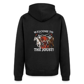 Ritterritter Mittelalterliche Renaissance-rüstung - Unisex Premium Bio Zip Hoodie - Schwarz - Hinten - Nico (187cm)