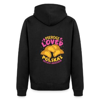 Pierogi Polish Food Polish heritage Polska Food - Unisex Premium Bio Zip Hoodie - Schwarz - Hinten - Nico (187cm)