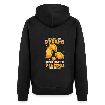 Pierogi Polish Food Polish heritage Polska Food - Unisex Premium Bio Zip Hoodie - Schwarz - Hinten - Nico (187cm)