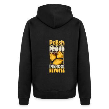 Pierogi Polish Food Polish heritage Polska Food - Unisex Premium Bio Zip Hoodie - Schwarz - Hinten - Nico (187cm)