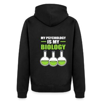 Lustiger Mikrobiologe Immunologe - Unisex Premium Bio Zip Hoodie - Schwarz - Hinten - Nico (187cm)