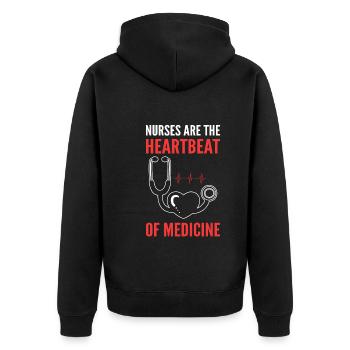 Lustige Krankenschwester - Unisex Premium Bio Zip Hoodie - Schwarz - Hinten - Nico (187cm)