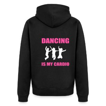 Dancing Is My Cardio Hip -Hop -Tänzer - Unisex Premium Bio Zip Hoodie - Schwarz - Hinten - Nico (187cm)