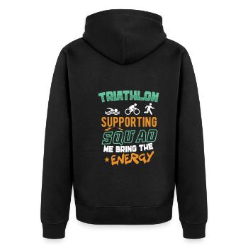 Triathlon Swim Bike Run Triathlete Sport Gift - Unisex Premium Organic Zip Hoodie - black - Back - Nico (187cm)