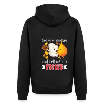 Scout Camping Outdoor Romantic - Unisex Premium Organic Zip Hoodie - black - Back - Nico (187cm)