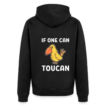 Wildlife Toucan Bird Vogelbeobachter - Unisex Premium Bio Zip Hoodie - Schwarz - Hinten - Nico (187cm)