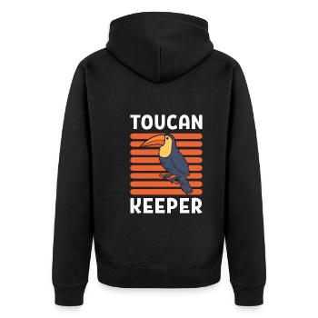 Wildlife Toucan Bird Vogelrehabilitator - Unisex Premium Bio Zip Hoodie - Schwarz - Hinten - Nico (187cm)