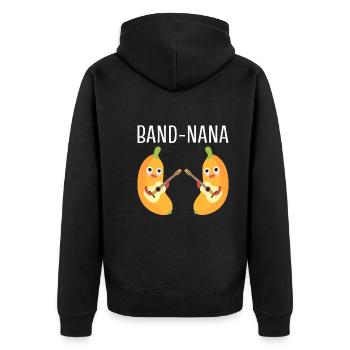 Band-Nana Bandmitglied - Unisex Premium Bio Zip Hoodie - Schwarz - Hinten - Nico (187cm)