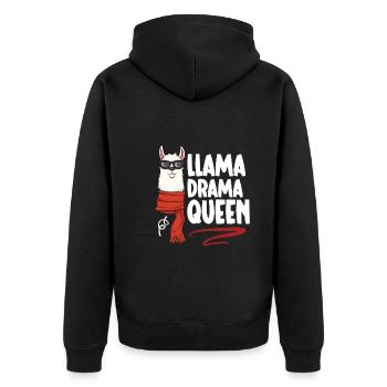 Niedliches Lama Lama Kleidung Lama Accessoires - Unisex Premium Bio Zip Hoodie - Schwarz - Hinten - Nico (187cm)