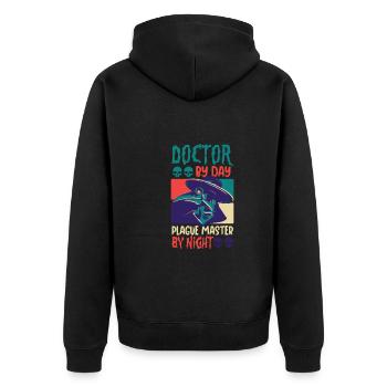 Creepy Halloween horror plague doctor - Unisex Premium Organic Zip Hoodie - black - Back - Nico (187cm)