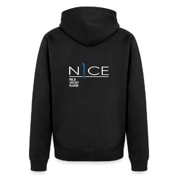 Joueur de hockey sur gazon, club de hockey - Veste à capuche bio Premium Unisexe - noir - Dos - Nico (187cm)