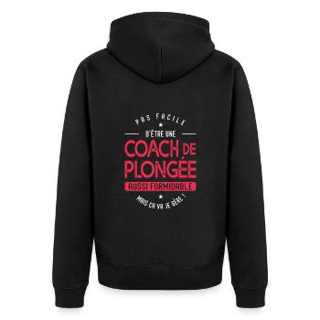 coach Plongée formidable cadeau femme plongée - Veste à capuche bio Premium Unisexe - noir - Dos - Nico (187cm)