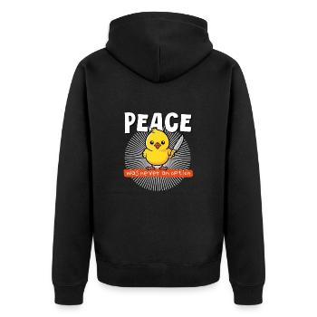 Peace was never an option, funny chick humor - Unisex Premium Organic Zip Hoodie - black - Back - Nico (187cm)