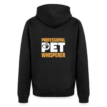 Haustierbetreuung Katze Hund Haustiersitter - Unisex Premium Bio Zip Hoodie - Schwarz - Hinten - Nico (187cm)