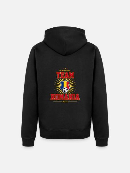Team Romania - Unisex Premium Bio Zip Hoodie - Schwarz