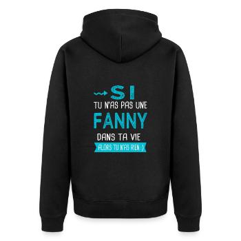 Fanny Si tu n as pas une fanny - Veste à capuche bio Premium Unisexe - noir - Dos - Nico (187cm)