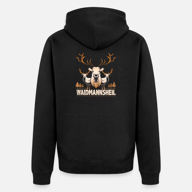 Jäger Waidmannsheil - Unisex Premium Bio Zip Hoodie - Schwarz