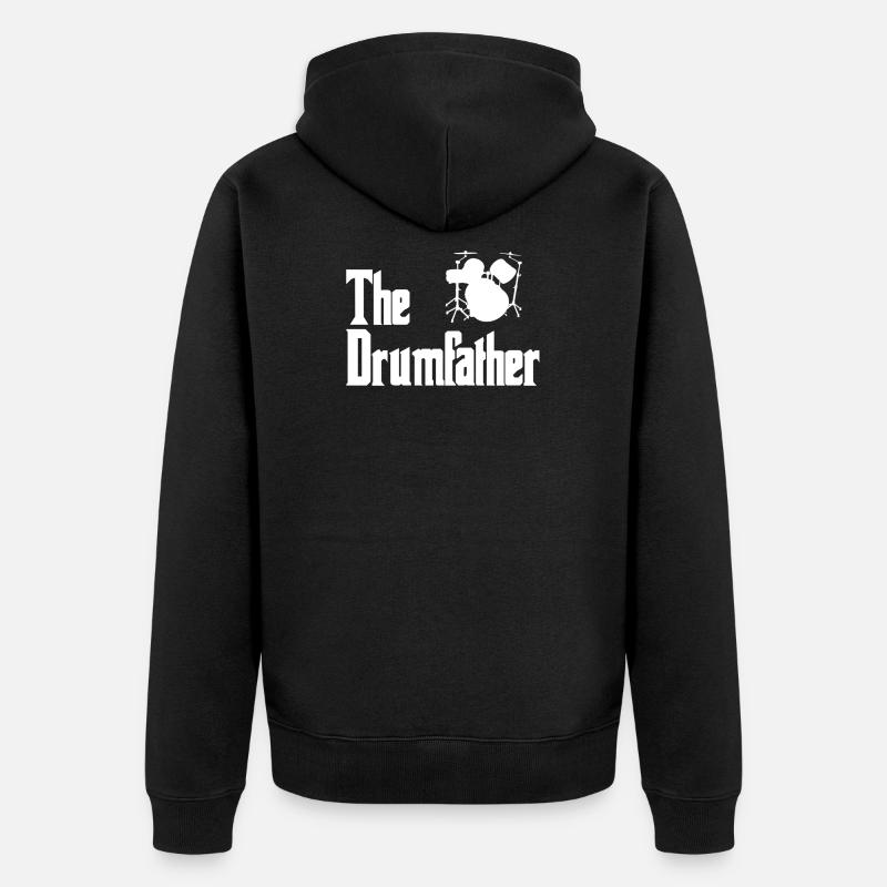The Drumfather Drummer Drums - Unisex Premium Bio Zip Hoodie - Schwarz