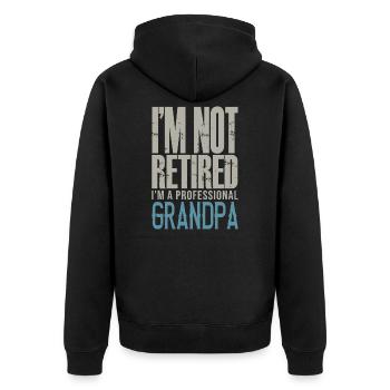 grandpa Retirement grandpa Gift - Unisex Premium Bio Zip Hoodie - Schwarz - Hinten - Nico (187cm)