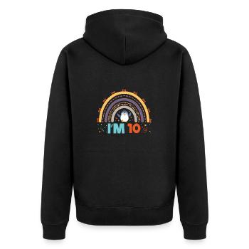 King Penguin Emperor Penguin Penguin Gift - Unisex Premium Organic Zip Hoodie - black - Back - Nico (187cm)