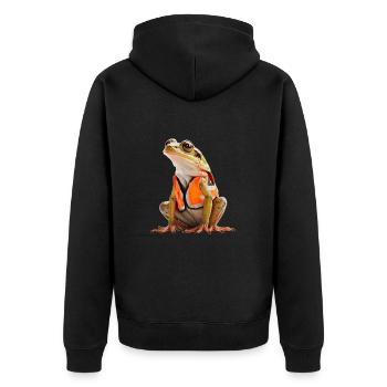 Grenouille avec gilet de sécurité - Veste à capuche bio Premium Unisexe - noir - Dos - Nico (187cm)