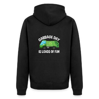 Garbage trucks, garbage day, garbage collection - Unisex Premium Organic Zip Hoodie - black - Back - Nico (187cm)