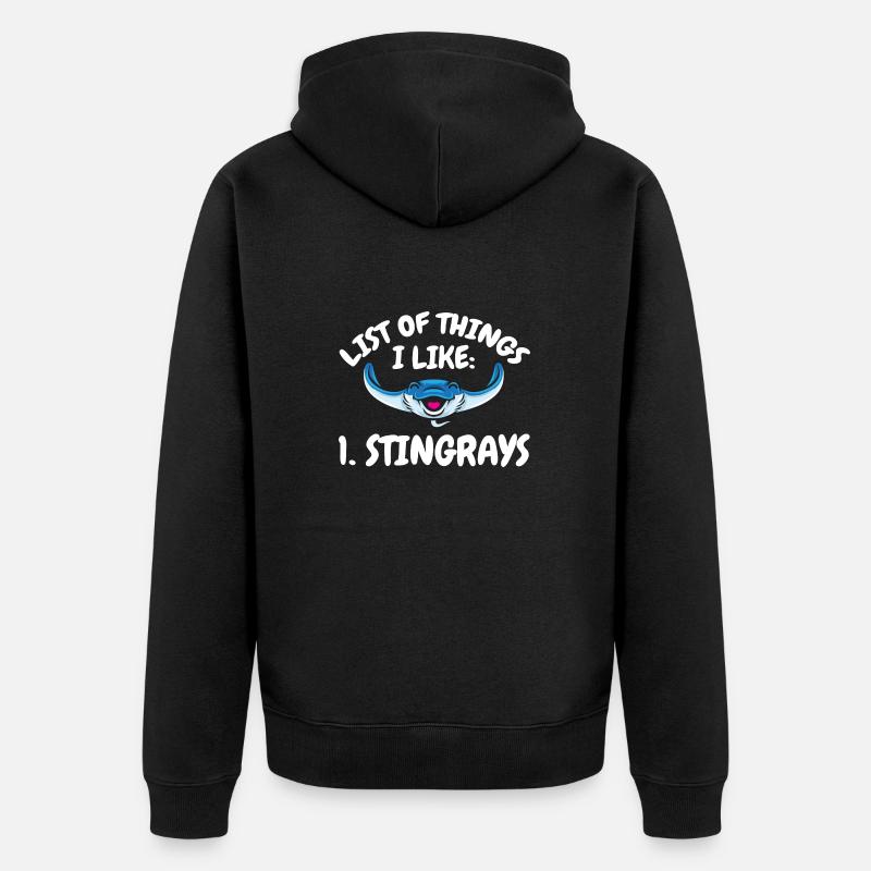 Stachelrochen Mantarochen Ozean Rochen - Unisex Premium Bio Zip Hoodie - Schwarz
