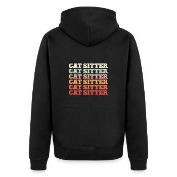 Haustierbetreuung Katze Hund Haustiersitter - Unisex Premium Bio Zip Hoodie - Schwarz - Hinten - Nico (187cm)