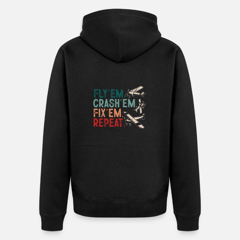 Remote Controlled Airplane Model Airplane - Unisex Premium Organic Zip Hoodie - black