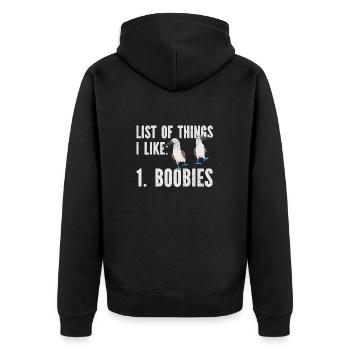 Blue-footed Booby Seabird Blue-footed Booby Seabird - Unisex Premium Organic Zip Hoodie - black - Back - Nico (187cm)