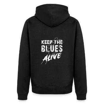 Le blues est vivant Gardez le blues vivant - Veste à capuche bio Premium Unisexe - noir - Dos - Nico (187cm)