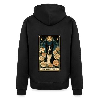 Deutsche Dogge - Unisex Premium Bio Zip Hoodie - Schwarz - Hinten - Nico (187cm)