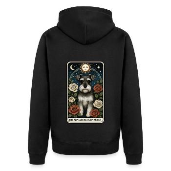 Zwergschnauzer - Unisex Premium Bio Zip Hoodie - Schwarz - Hinten - Nico (187cm)