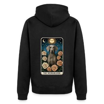 Weimaraner - Unisex Premium Bio Zip Hoodie - Schwarz - Hinten - Nico (187cm)