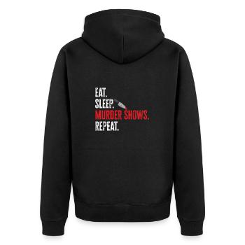 Wahre Verbrechen Podcaster True Crime Podcast - Unisex Premium Bio Zip Hoodie - Schwarz - Hinten - Nico (187cm)
