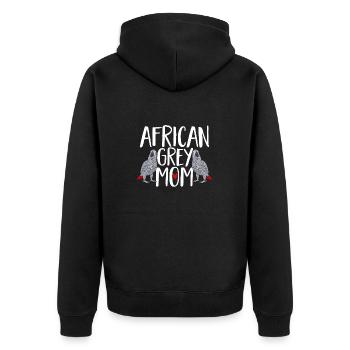 Graupapagei African Grey Parrot Papagei - Unisex Premium Bio Zip Hoodie - Schwarz - Hinten - Nico (187cm)