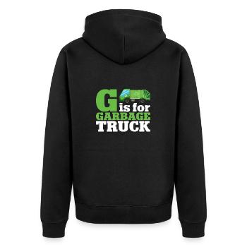 Garbage trucks, garbage day, garbage collection - Unisex Premium Organic Zip Hoodie - black - Back - Nico (187cm)