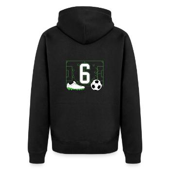 Fußballverein Amateurfußball 6 Geburtstag Fußball - Unisex Premium Bio Zip Hoodie - Schwarz - Hinten - Nico (187cm)