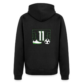 Fußballverein Amateurfußball 11 Geburtstag Fußball - Unisex Premium Bio Zip Hoodie - Schwarz - Hinten - Nico (187cm)