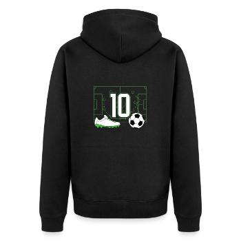 Fußballverein Amateurfußball 10 Geburtstag Fußball - Unisex Premium Bio Zip Hoodie - Schwarz - Hinten - Nico (187cm)