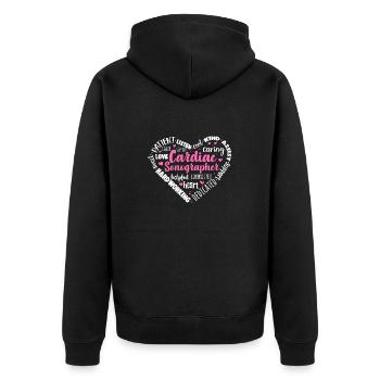 Kardiologe Medizinische Sonographie Ultraschall - Unisex Premium Bio Zip Hoodie - Schwarz - Hinten - Nico (187cm)