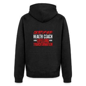 Coach Santé Nutritionniste Coach de Vie - Veste à capuche bio Premium Unisexe - noir - Dos - Nico (187cm)