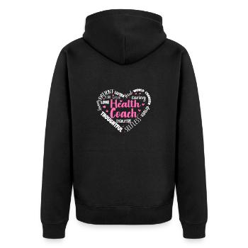 Coach Santé Nutritionniste Coach de Vie - Veste à capuche bio Premium Unisexe - noir - Dos - Nico (187cm)