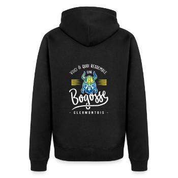 un bogosse clermontois rugby clermont humour - Veste à capuche bio Premium Unisexe - noir - Dos - Nico (187cm)